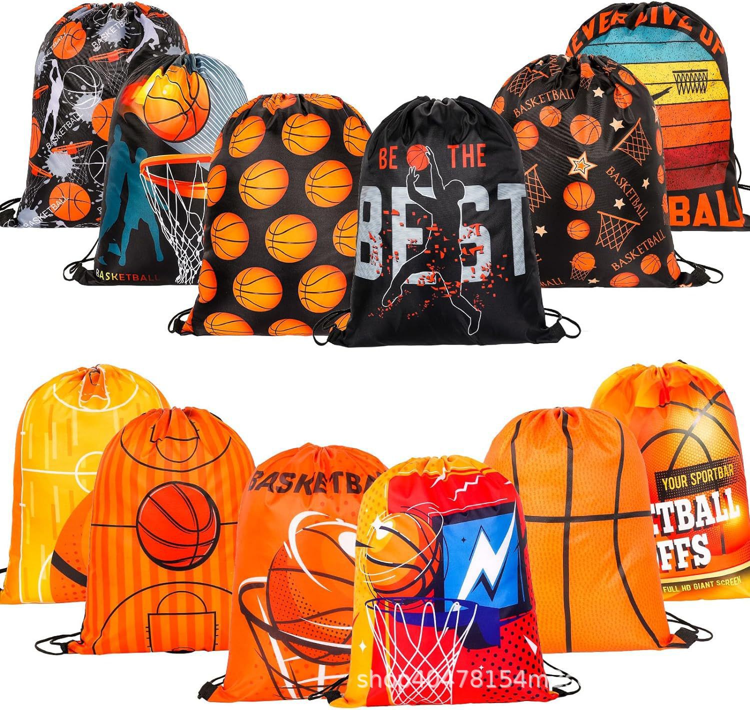 篮球束口袋十七篮球儿童生日派对抽绳双肩背包袋便携收纳袋跨境新