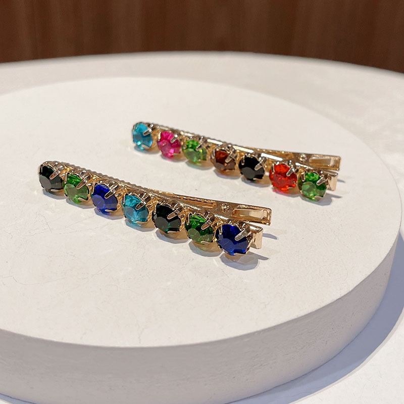 30g Weight Hair Clip Hair Accessories Type 1 Piece Quantity Retro Women'S Multicolor Rhinestone Diamond Hair Clip
