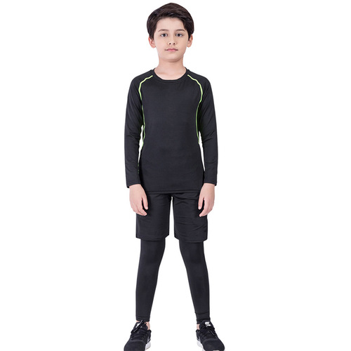 Children's short-sleeved tight-fitting training clothes for basketball and football, sports quick-drying base layer long-sleeved fitness running wholesaler