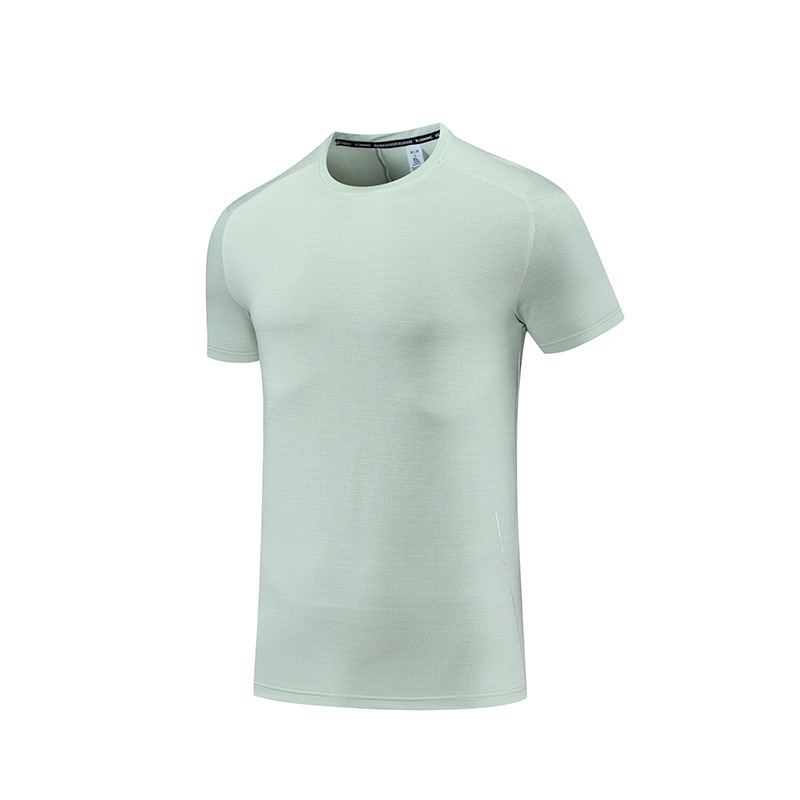 2022 ropa de secado rápido para hombres de verano cuello redondo manga corta suelta más tamaño tejido de hilo de seda de hielo transfronterizo running fitness T