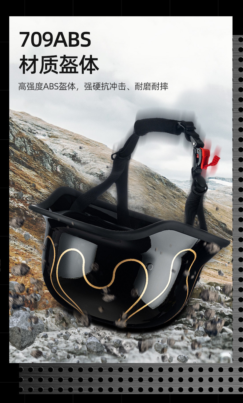 German soldier helmet Harley retro half helmet motorcycle helmet summer 3C certification scoop helmet cruise car four seasons