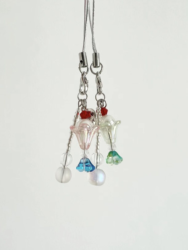 [A cup of melon soda] Beaded small pendant mobile phone chain camera chain cute niche ins style pendant