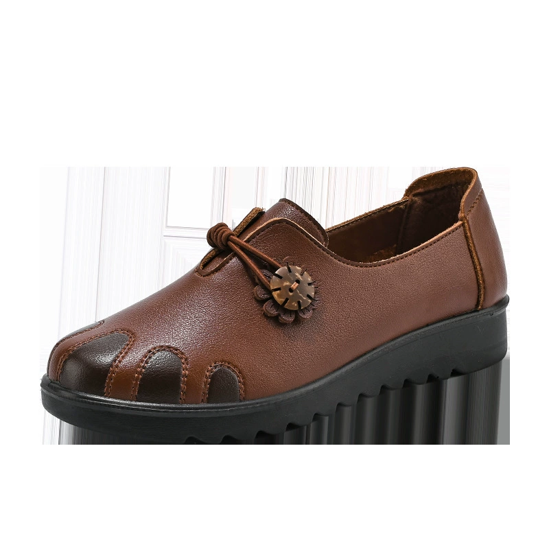 2025 Mom Shoes Цельные туфли с доставкой на независимую станцию AliExpress для путешествий на открытом воздухе с полиуретановой подошвой, большого размера, с поверхностью из искусственной кожи, элегантные