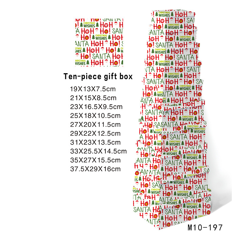 Nuevos productos transfronterizos decoraciones de Navidad cajas de regalos paquetes de regalos cabeza de pila cajas vacías cajas de embalaje de vacaciones diseño de escena