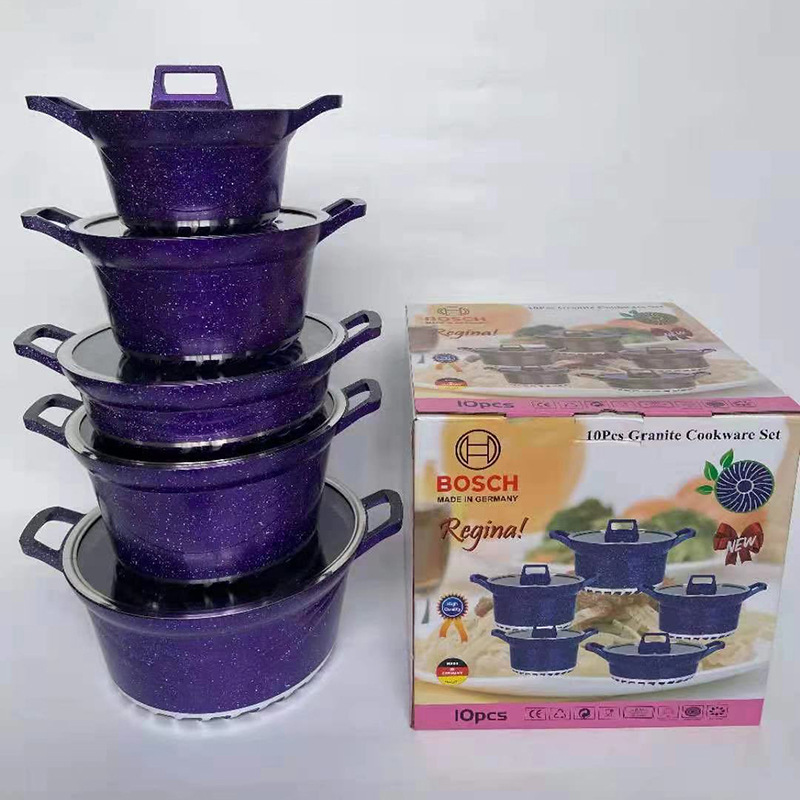 Cross-border 10 Piece Cookware Set Nonst...