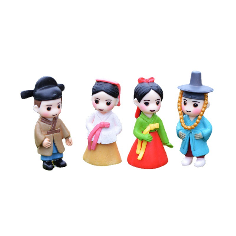 Cặp đôi Hàn Quốc, tiểu cảnh DIY dễ thương, trang trí chậu cây và lọ cây rêu (z-CJ-1004)