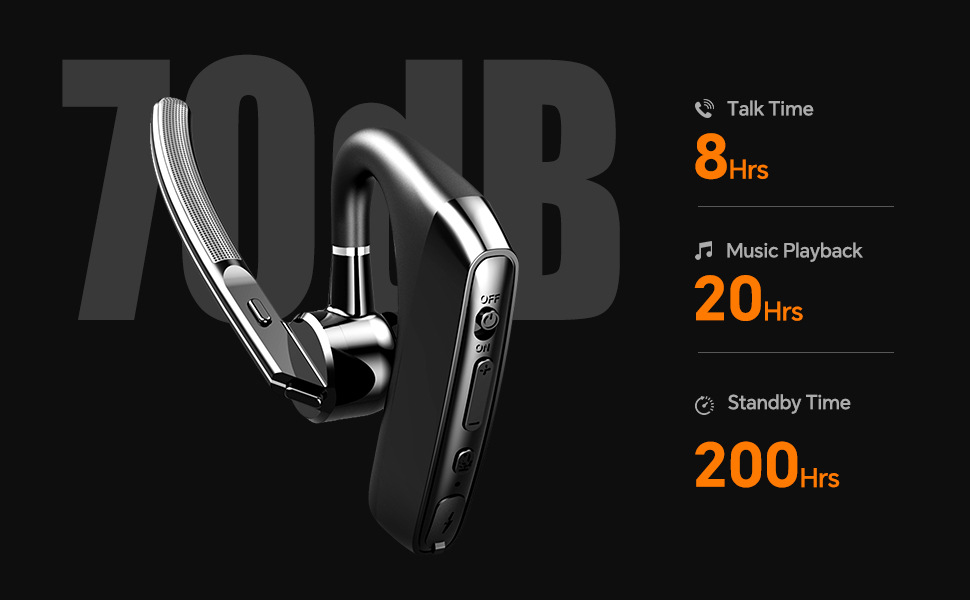 Cross-border hands-free AI call noise-canceling Bluetooth headset for truck drivers, ear-mounted, long battery life, one-to-two connection