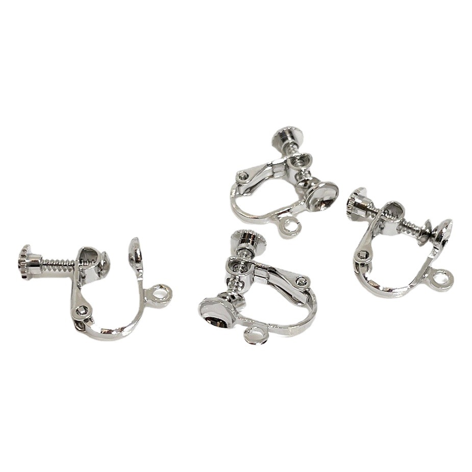 Screw Ear Clip Earring Accessories, Adjustable, Painless, Empty Setting, Sticky Beads, Handmade DIY Earring Materials, Korean Style