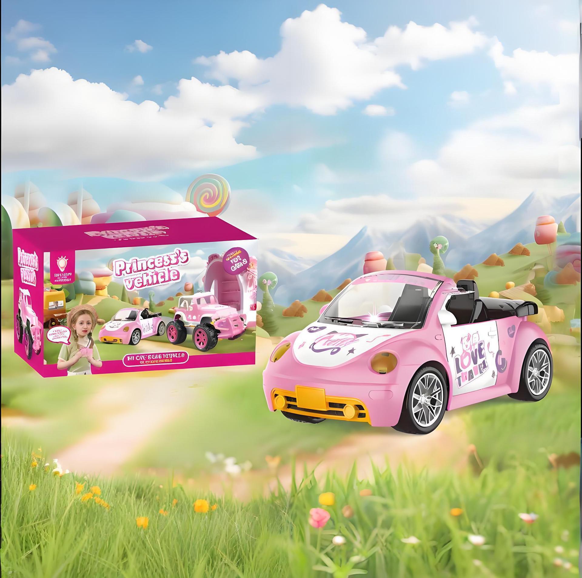 Amazon nuevo coche de control remoto rosa Temu explosión niños cuatro ruedas convertible coche de juguetes de coche eléctrico para niñas