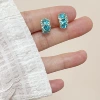 Blue mosquito coil with zircon, ear clips