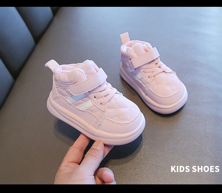 Winter children's sports with plush thick board warm bread men's and women's shoes, waterproof shoes_voghion.com