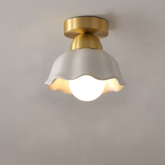 Nordic Simple Mid-Century White Corridor Light Corridor Light Designer Palace Internet Famous Entrance Hall Ceiling Light 