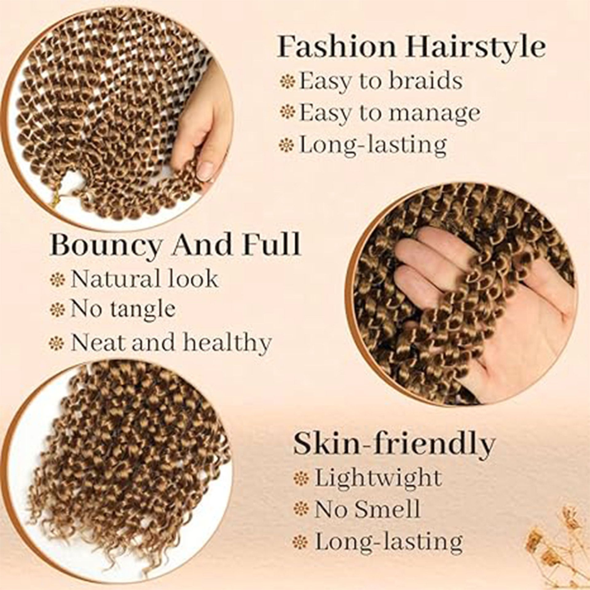 Fashion Hair Passion Twist Hair Water Wave Crochet Peluca de ganchillo