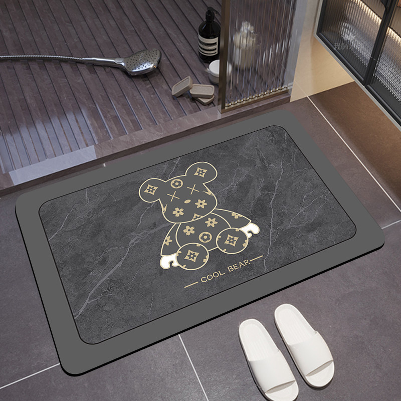 Bathroom floor mat, water-absorbent, quick-drying, dirt-resistant, diatomite mat for the doorway, non-slip entryway mat for the bathroom Bathroom floor mat, water-absorbent, quick-drying, dirt-resistant, diatomite mat for the doorway, non-slip entryway mat for the bathroom