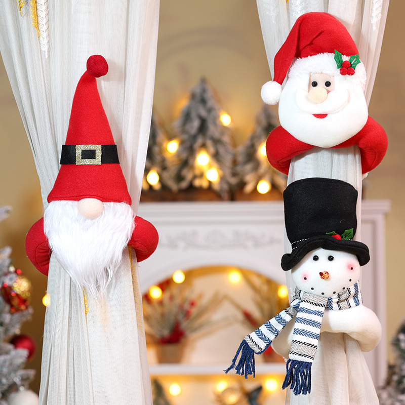 Decoración navideña para cortinas para el hogar y el jardín Muñeco Rudolph Hebilla para cortina Escena de ventana para el hogar festivo_voghion.com
