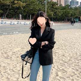外套西装女2023春秋新款韩版显瘦学生中长款上衣休闲小西服女