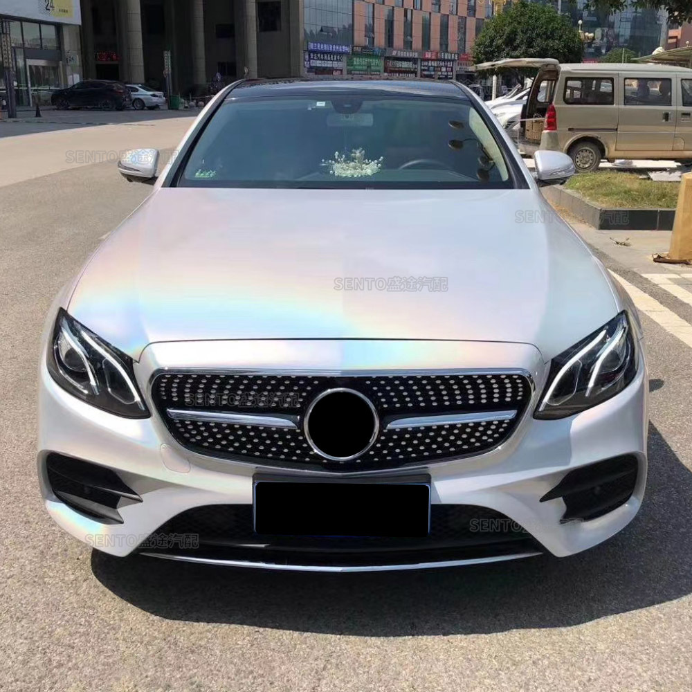 Suitable for Mercedes-Benz C-Class W205 14-22 Years, Starry Amg Gt Style Grille with Vertical Slats Modification