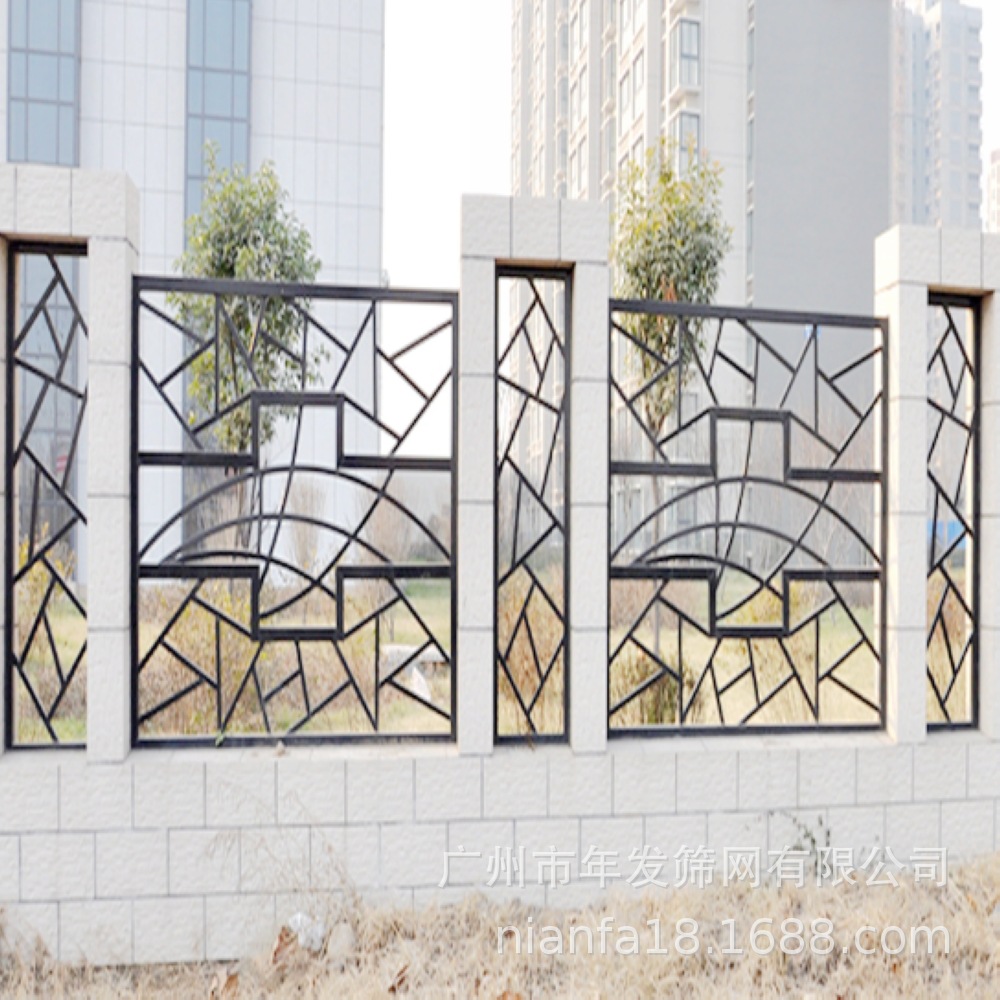 小区围墙铁艺防护栏 新型金属花式围栏厂家直销