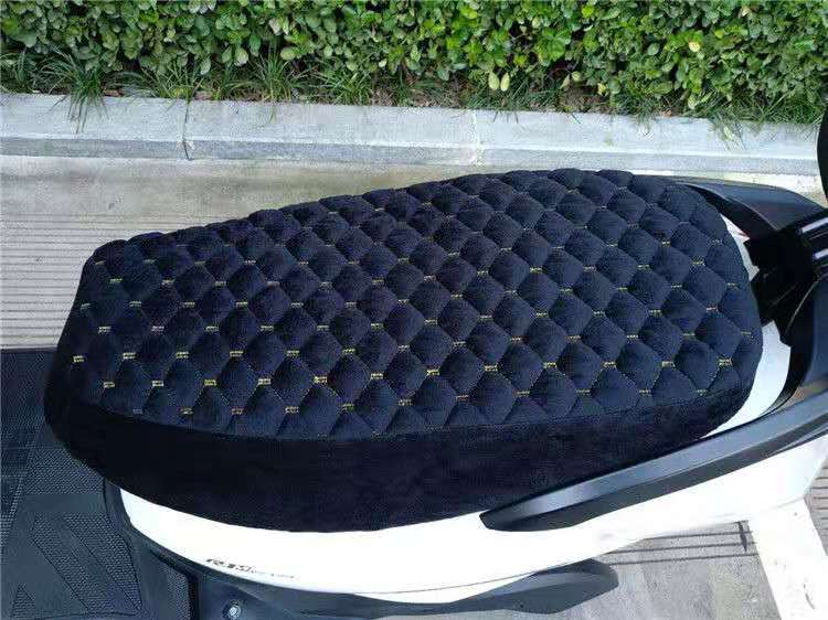 Electric Scooter Motorcycle Seat Cover, Electric Bike Fleece Fabric Winter Warm Seat Cover, Winter Seat Cushion