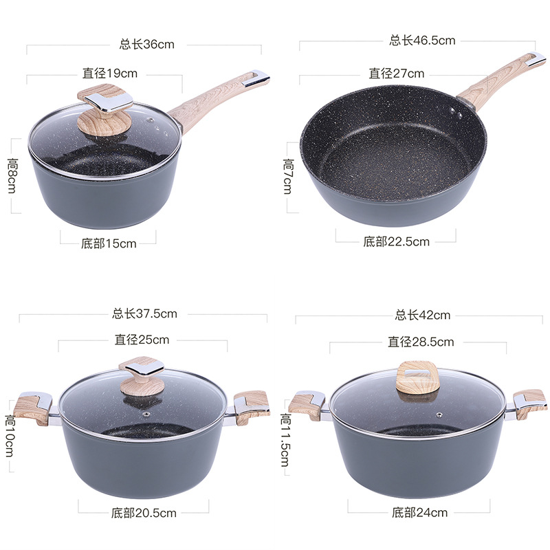 Nuevo conjunto de paneles de cuatro piezas para caseros prácticos de paneles antiadherentes para regalos de reunión anual al por mayor de paneles de paneles de paneles de paneles