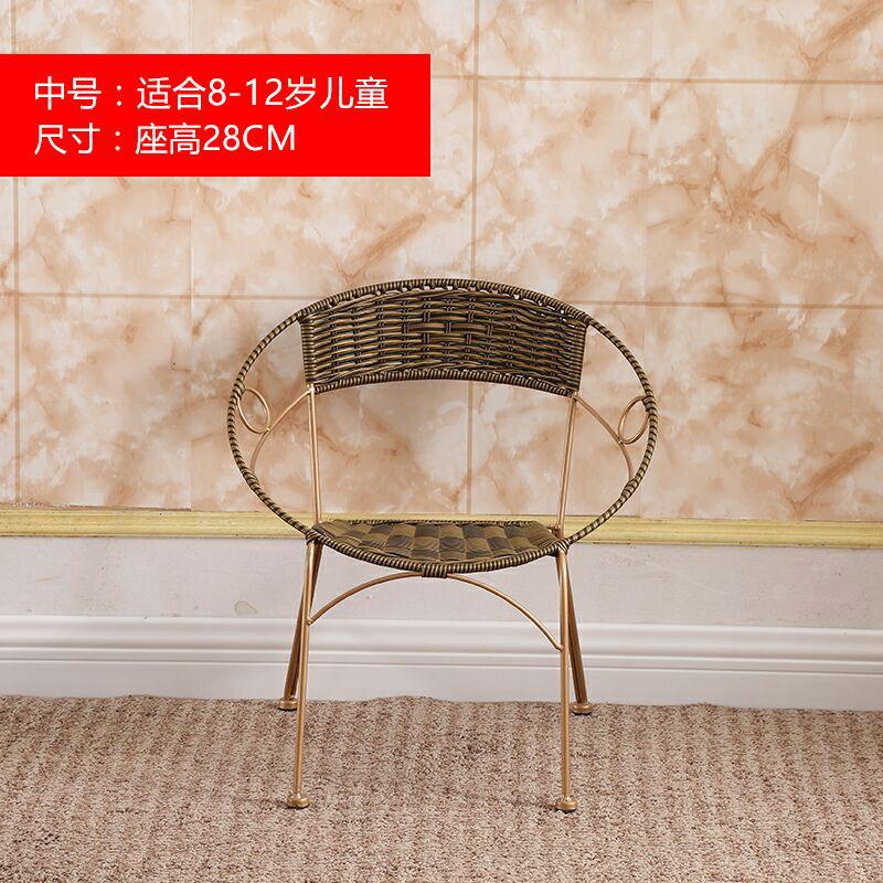 藤椅小藤椅靠背椅铁艺编织藤椅子户外休闲椅家用喝茶椅成人小凳厂|undefined