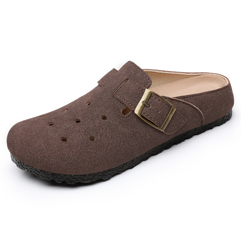 Zapatos de mujer de un pie, pantuflas de estilo nuevo de verano, zapatos Birkenstock transfronterizos de uso exterior de mujer, transpirables y cómodos, zapatos individuales de medio remolque para mujer