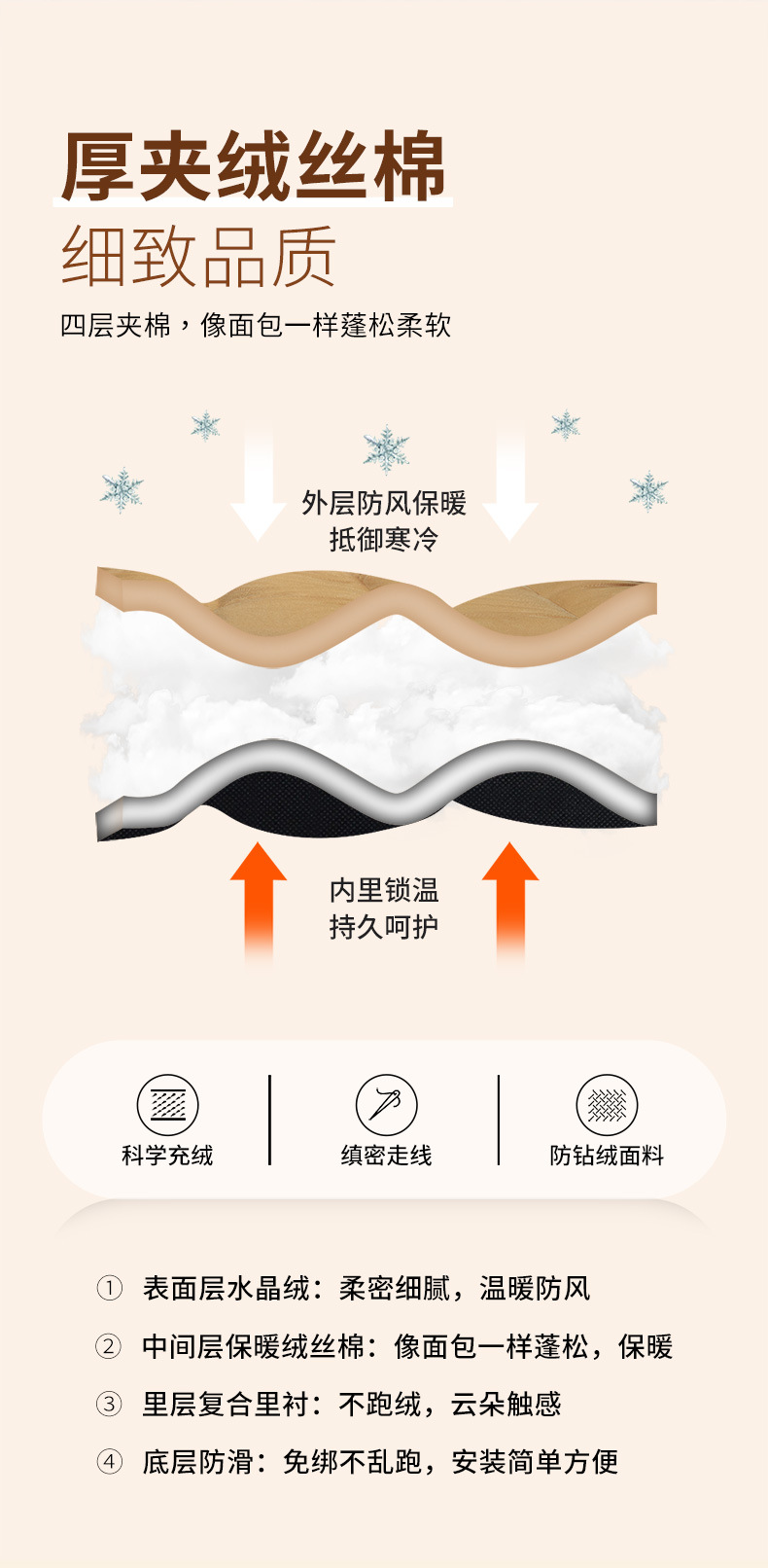 Daifa car cushion winter plush seat cushion thickened rear row Universal New Single piece square cushion feather velvet seat cushion
