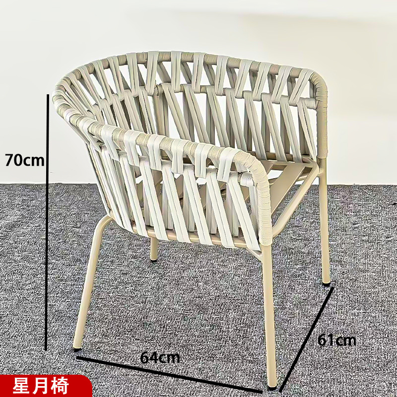 silla de caña de aluminio jardín terraza al aire libre silla de caña mesa al aire libre combinación de muebles al aire libre al por mayor interior