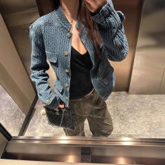 春季老钱风开春穿搭短款牛仔风女外套2025新款肌理感夹克春秋