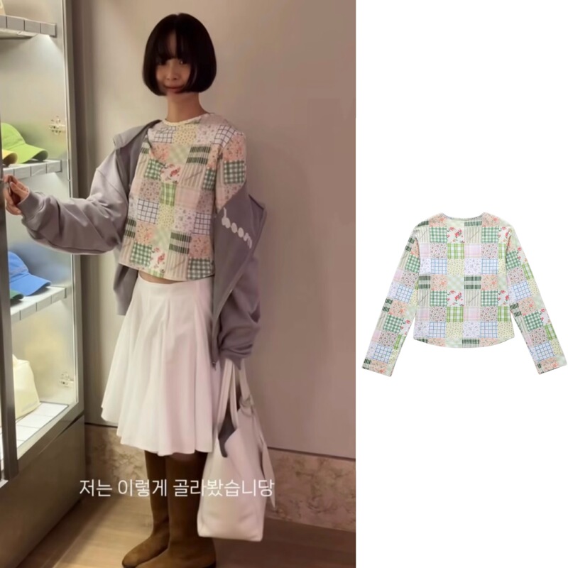 26Ss/Smooth Korean Niche Designer Style Retro Floral Patchwork Floral Long-Sleeved T-Shirt 26Ss/Smooth Korean Niche Designer Style Retro Floral Patchwork Floral Long-Sleeved T-Shirt