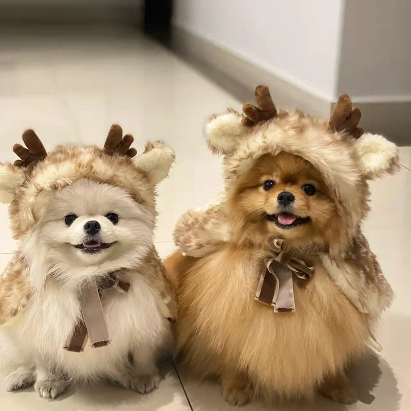卸売クリスマスペット犬コスチュームヘラジカマント犬猫服猫変身衣装帽子装飾品用品|undefined