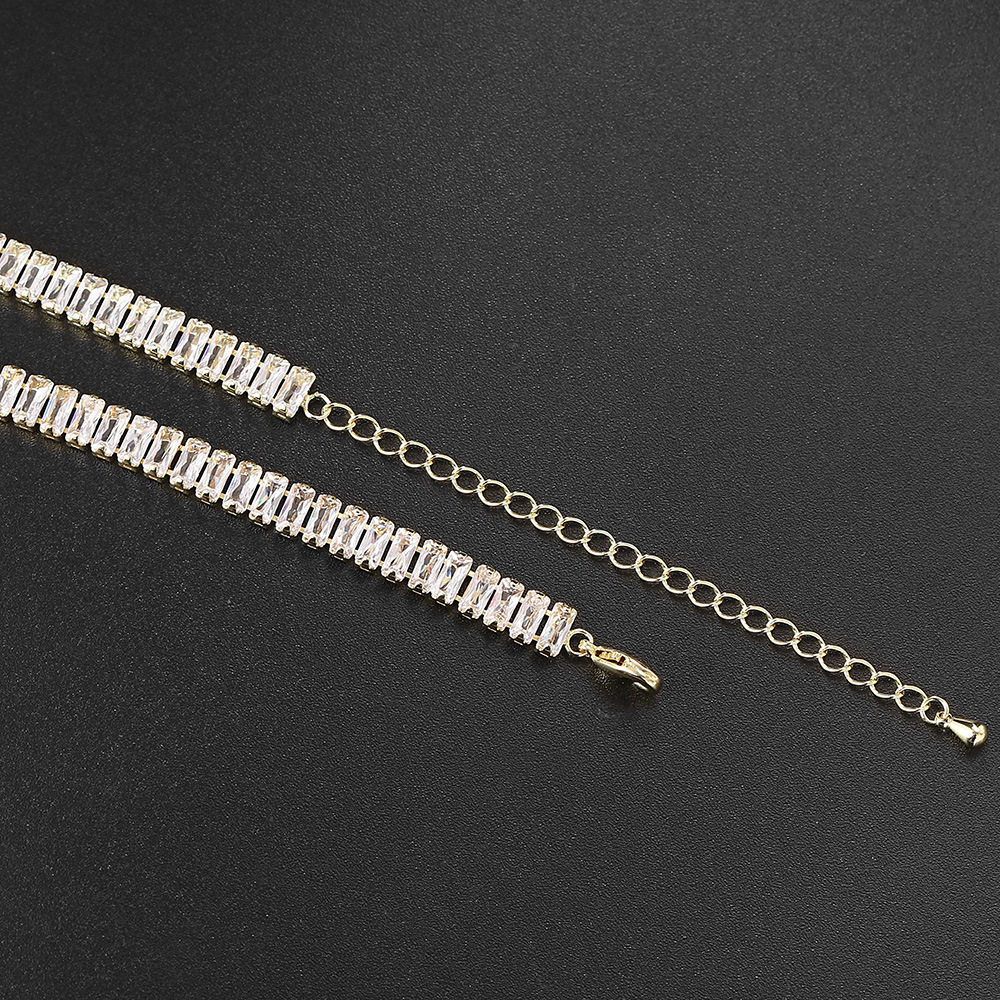 Zircon Tennis Neckchain For Men And Women, Rectangular Necklace_voghion.com
