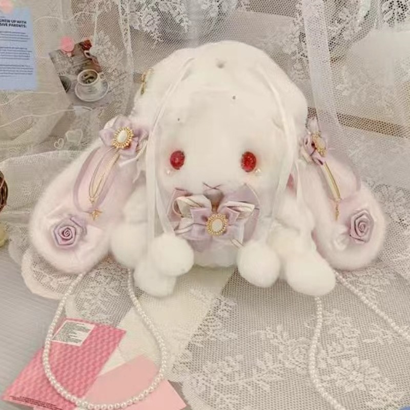 장미꽃 더블 숄더 보라색 (확대형) (높이 25cm, 폭 22cm)