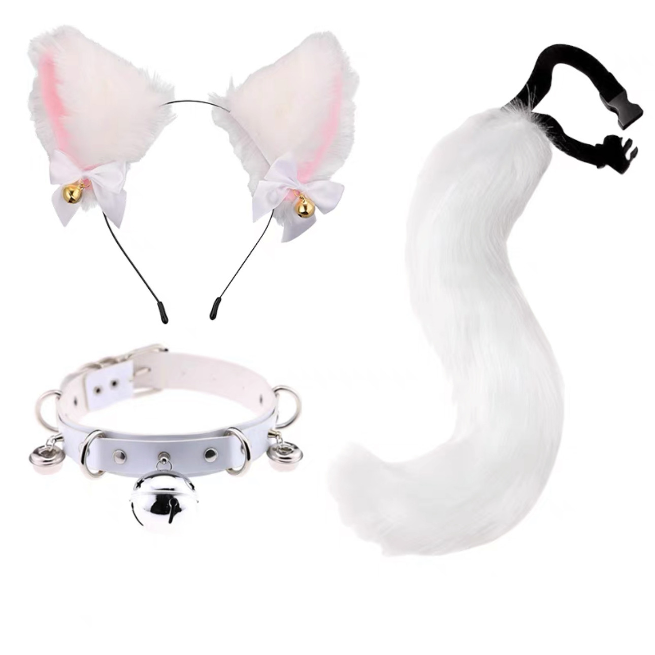 Dos dimensiones Lolita correa de cabello chica gato oreja clip de cabello cómic cosplay Lolita criada correa de cabello