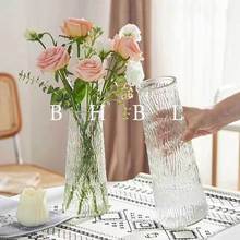 简约现代欧式创意玫瑰玻璃高级感花瓶透明水养插花 玻璃花瓶批发