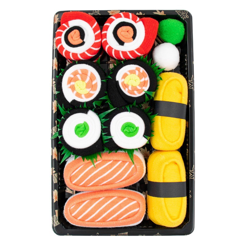 Calcetines de sushi creativos, calcetines de moda, calcetines de algodón peinados, cajas de regalo de Navidad, calcetines casuales para parejas de alta gama