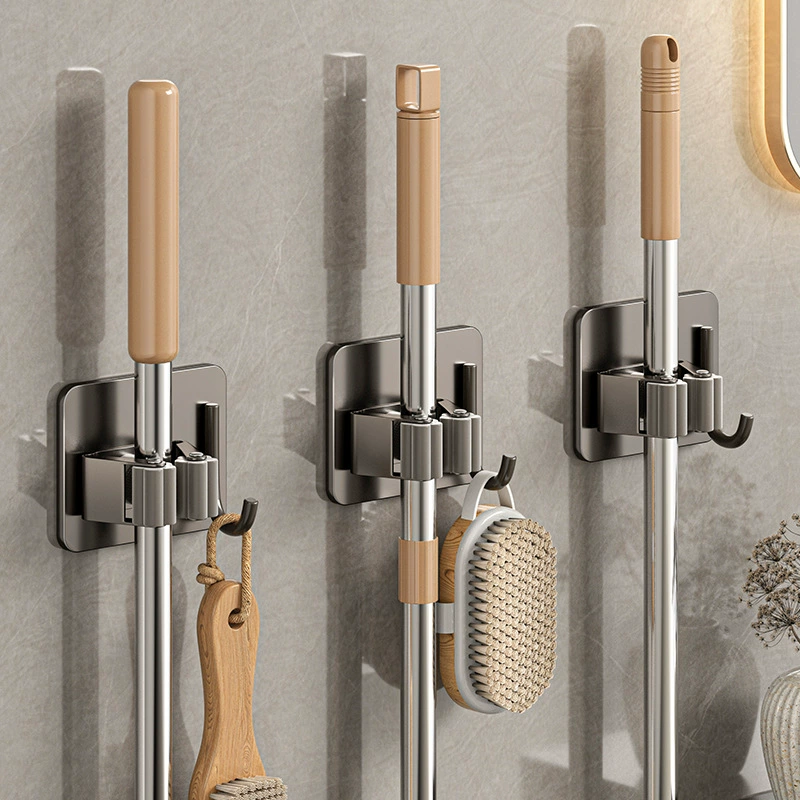 Нержавеющая сталь стойка для швабры без пробивания