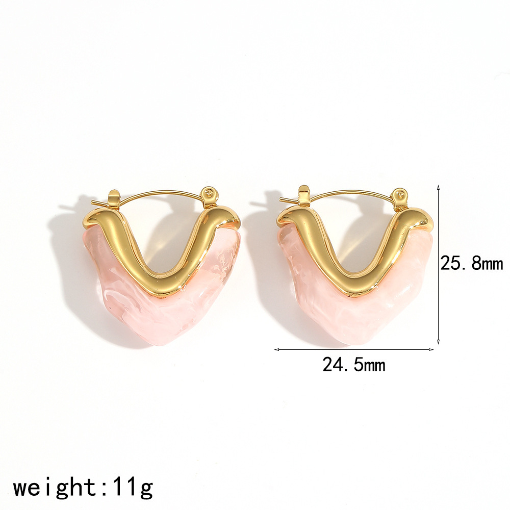Pendientes de oreja de amor de resina de personalidad de Amazon Pendientes en forma de corazón de alta calidad simples y de moda Earring transfronterizo