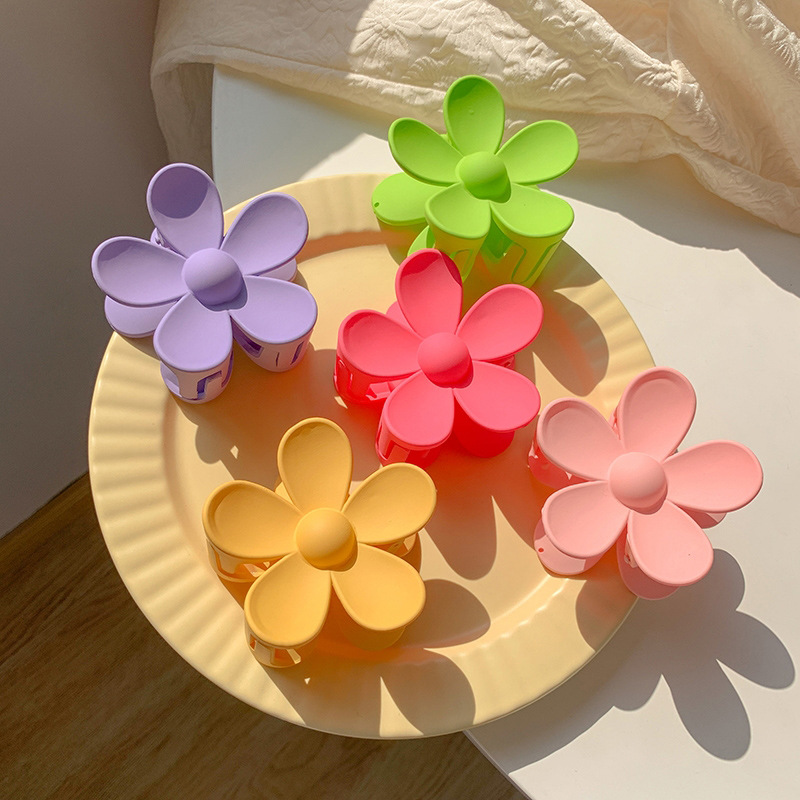 Simple Style Flower Plastic Resin Printing Hair Claws 1 Piece display picture 1