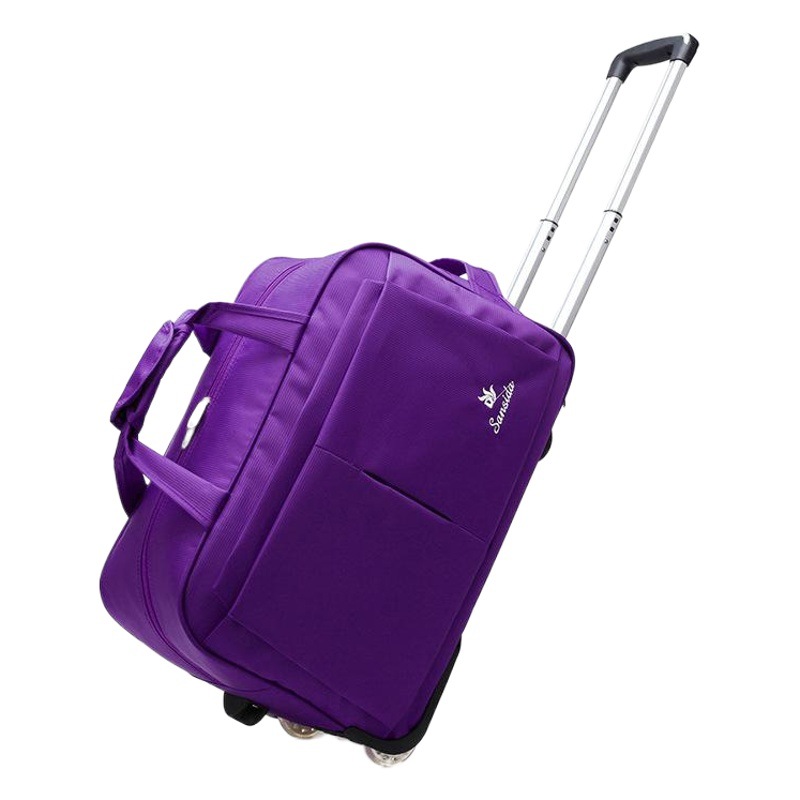 Factory Wholesale New Korean Style Trolley Bag Lightweight Folding Travel Bag Large Capacity Oxford Cloth Single Wheel Pull Bag Wholesale