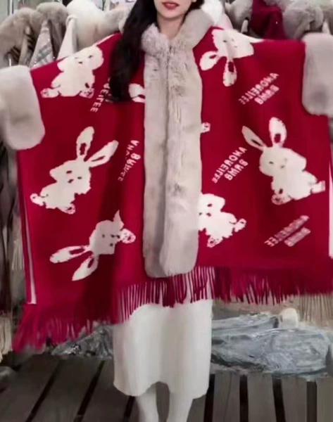 95 red rabbit check plus velvet