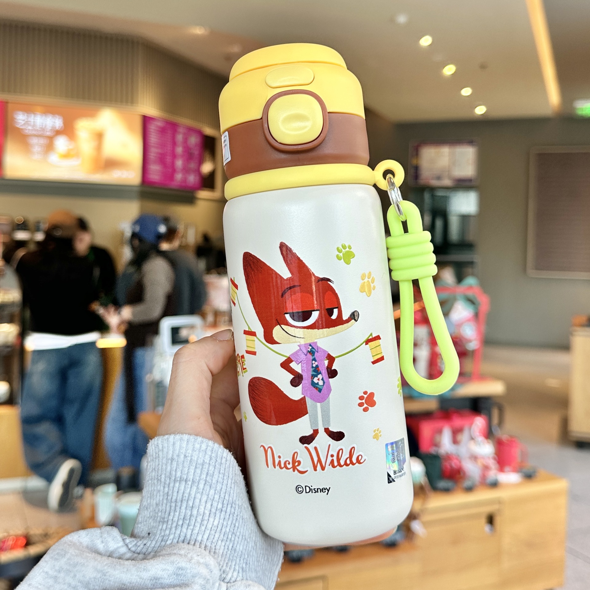 疯狂动物城朱迪尼克保温杯女孩可爱便携吸管杯小学生上学双饮水壶