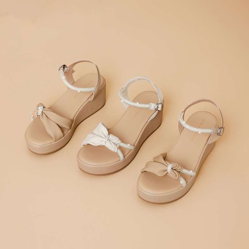 Sandal nữ đế xuồng đính đá cổ điển, tăng chiều cao, phong cách thanh lịch — M701 Hạnh