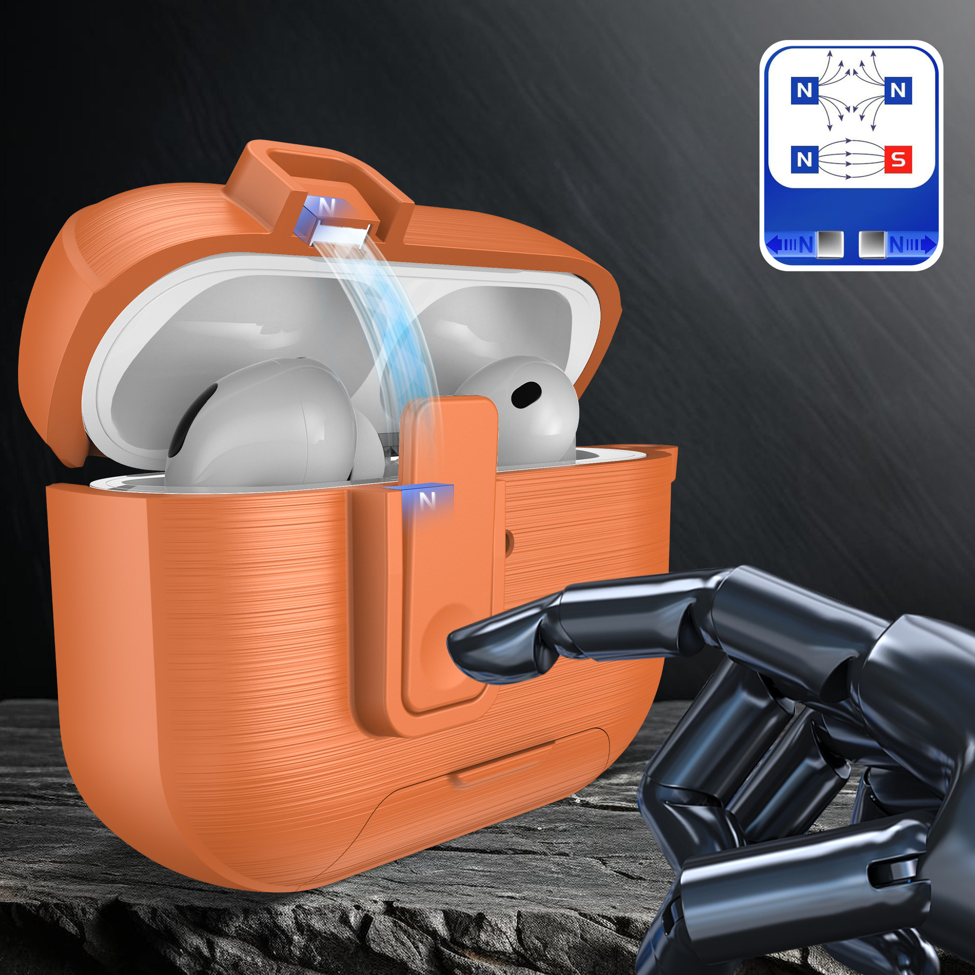AirPods Pro 3 himoya g'ildiragi, Apple Bluetooth quloqchin g'ildiragi, 4-avlod qulflash kronshteyni, TPU tomchilamaydigan himoya g'ildiragi bilan mos keladi
