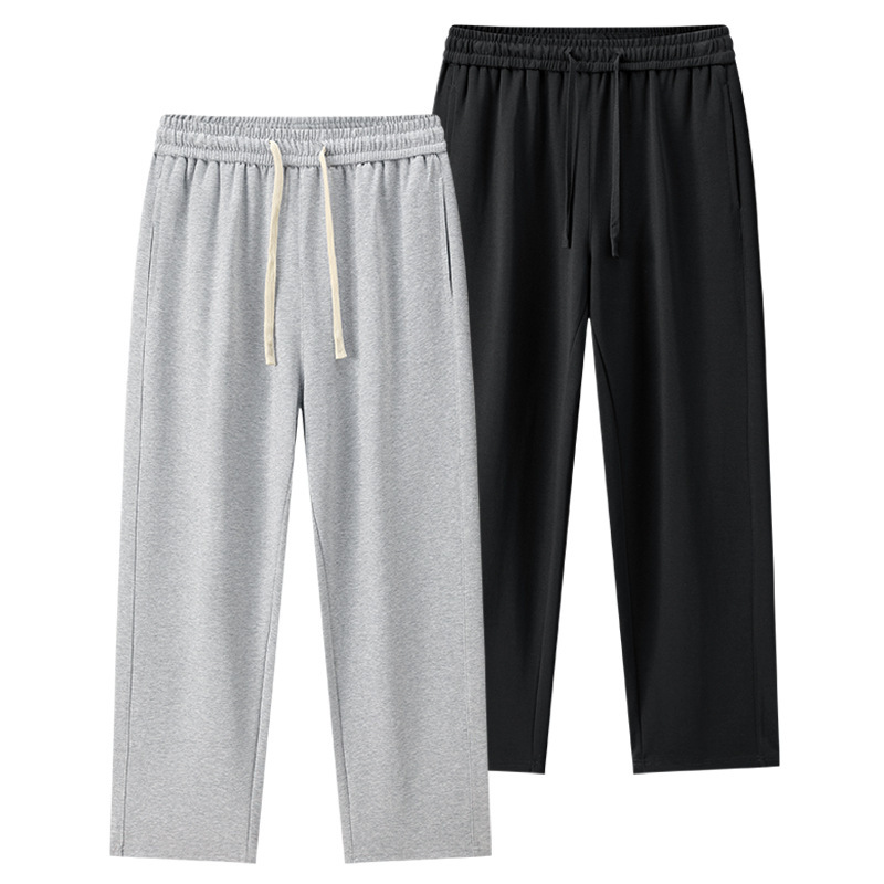 Men's Spring and Autumn Straight-Leg Sweatpants, Men's Drapey Sweatpants, Men's Light Gray Loose Casual Pants, Unisex Long Pants Men's Spring and Autumn Straight-Leg Sweatpants, Men's Drapey Sweatpants, Men's Light Gray Loose Casual Pants, Unisex Long Pants