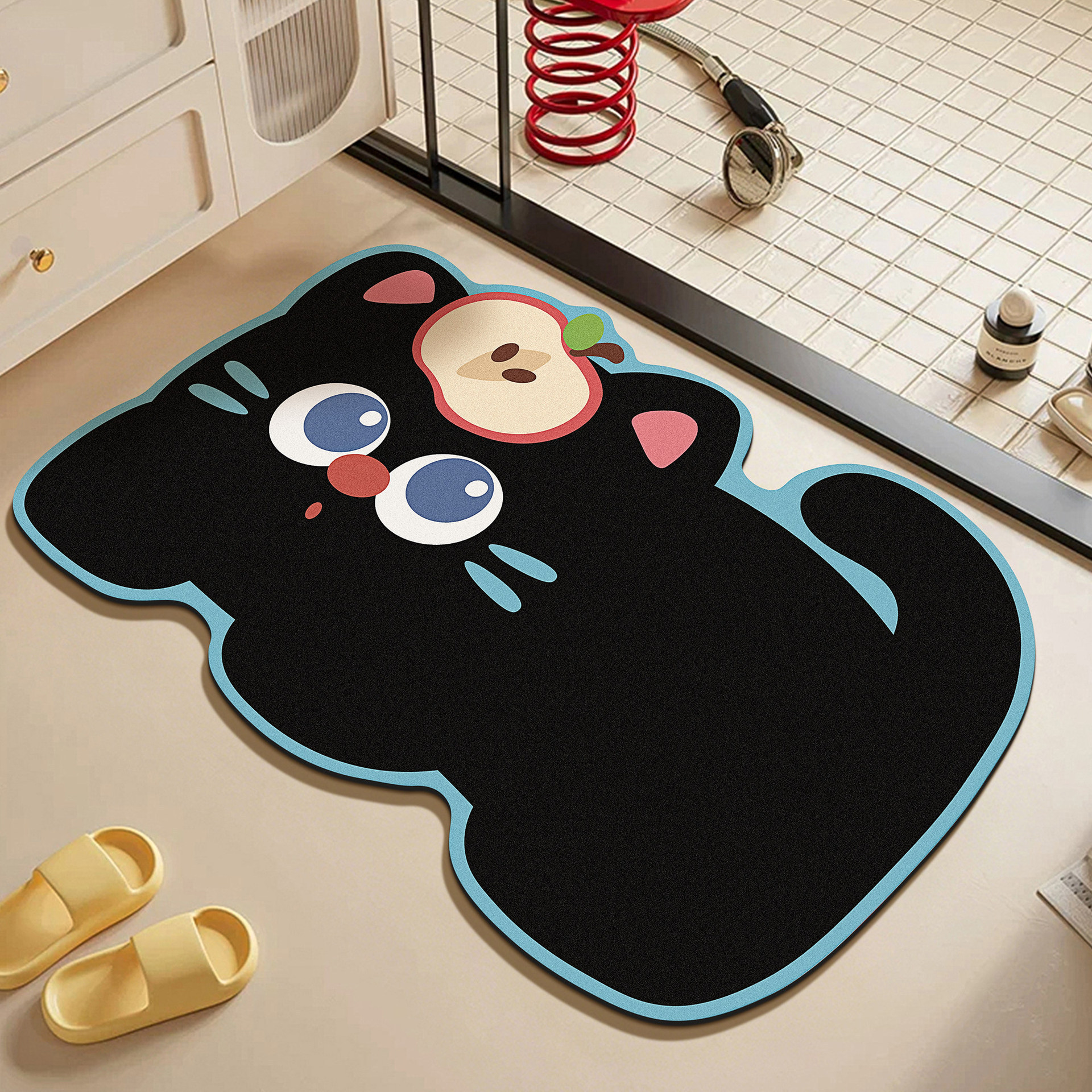 Cartoon Puppy Diatom Mud Non-Slip Water-Absorbent Bathroom Mat Bathroom Entrance Mat Bathroom Toilet Door Mat Carpet