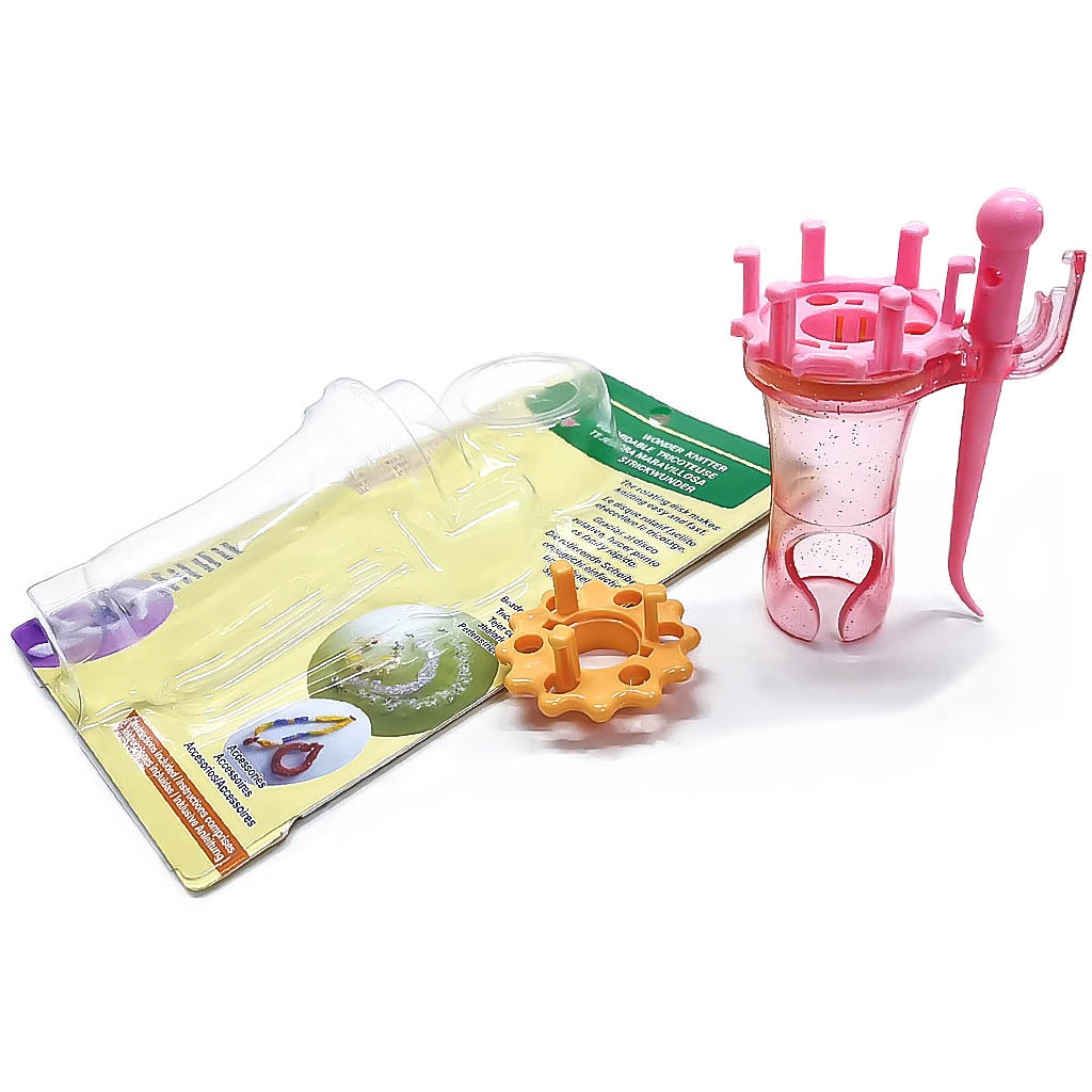 Herramientas de tejido de agujas de suéter ABS pulsera de plástico transparente tejedor de cuerda tejedor de succión embalaje de tarjeta