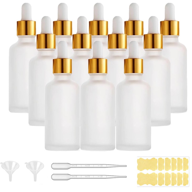 精油瓶磨砂玻璃50ml滴管瓶化妆品小样分装瓶护肤品包材