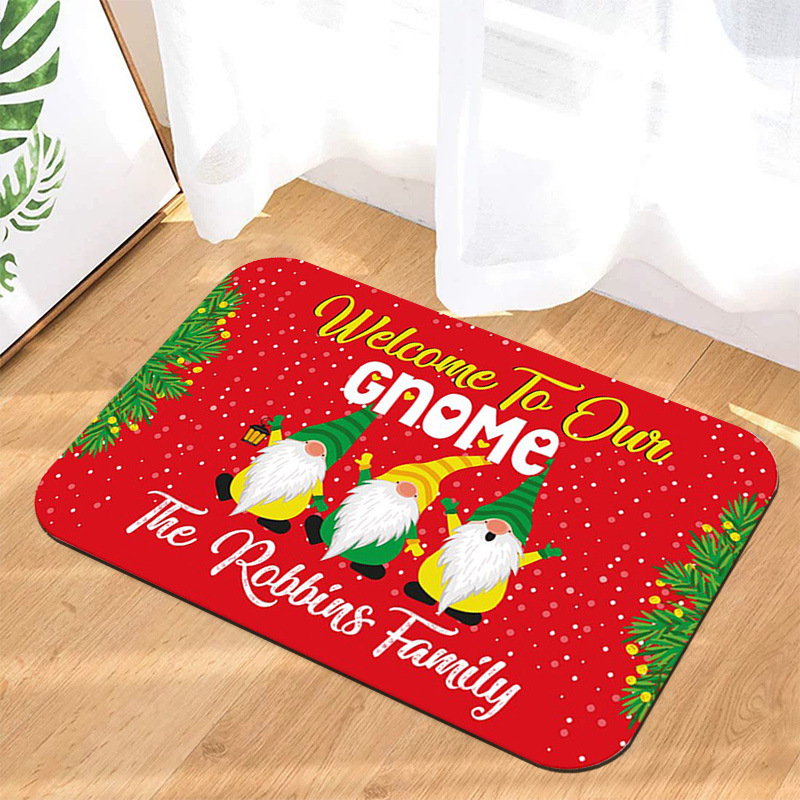 Cartoon Christmas Waterproof Anti-Slip Entrance Mat Cross-Border Christmas Rugs Bedroom Living Room Entrance Mat