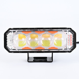 Waterproof Led Car Lights Motorcycle Spotlights 3-Sided Four-Bead Light-Emitting Lens Double Bright Lights Electric Vehicle Front Modified Headlights